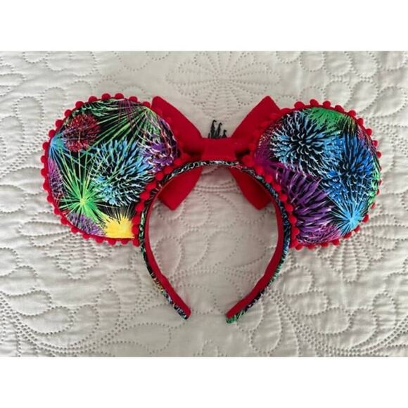 Disney Fireworks Castle Handmade Minnie Ears - Picture 2 of 5